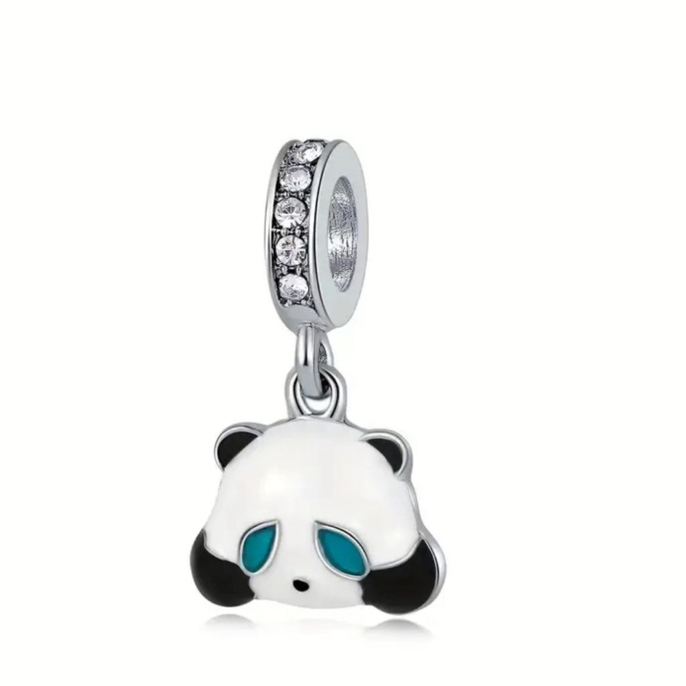 Panda Charm Bead - White, Black, Silver
